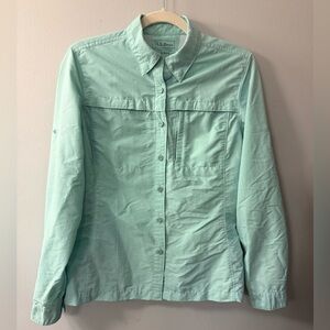 L.L. Bean Mint Green Button up Shirt size small women’s